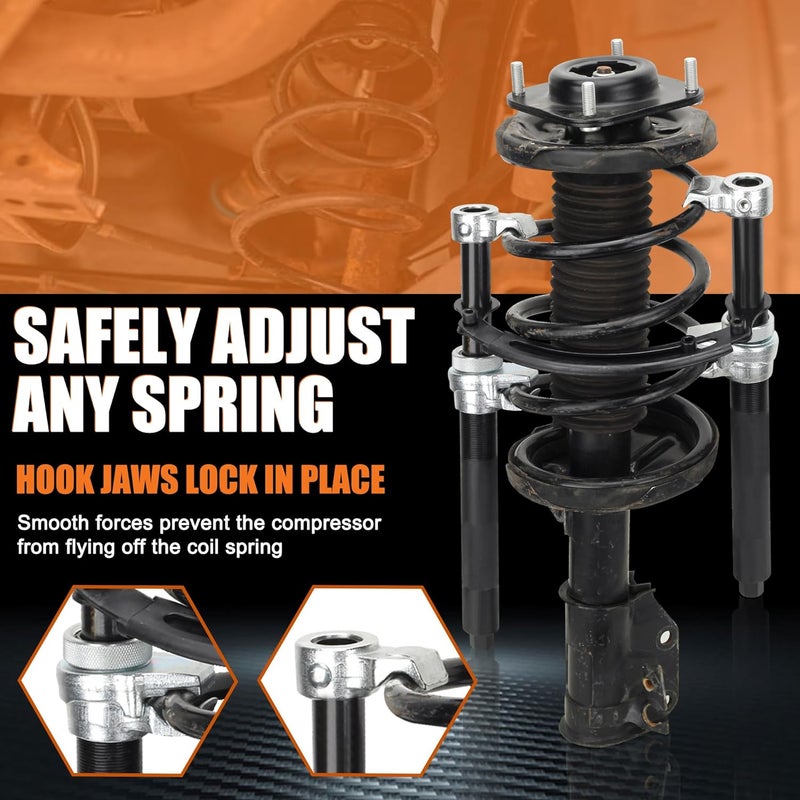 limontek Coil Spring Compressor Tool, Heavy Duty Macpherson Strut Spring Compressor Set with Safety Bracket for Car Truck ATV UTV, 2200 LB Capacity - Image 5
